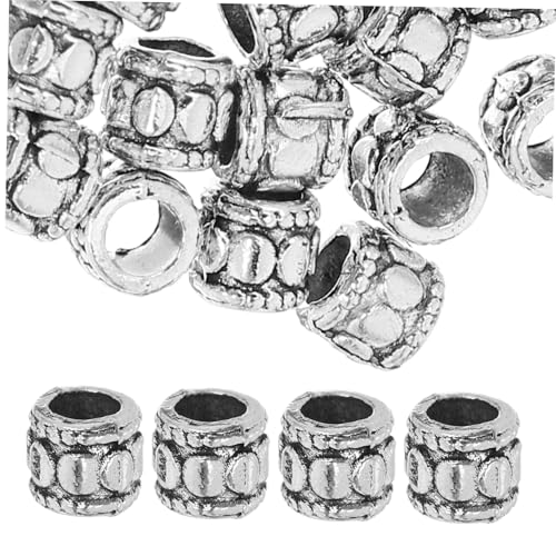 DIYEAH 20 Stück Große Loch Spacer Perlen Legierung Metallperlen für Armbänder und Schmuckherstellung für Diy Bastelprojekte und Kreative Designs von DIYEAH