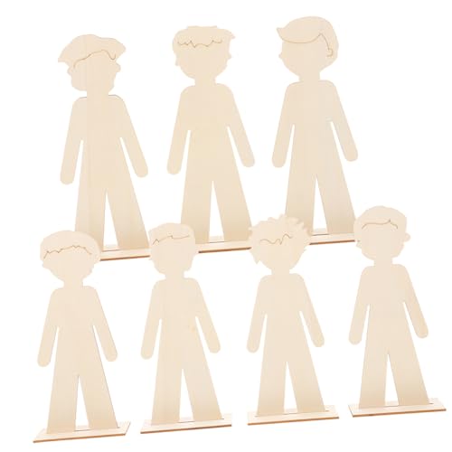 DIYEAH 20 Stück Holzchip -Ornamente Formen Malerei klein -Jungen-Mädchen-Ausschnitte Basteln Partydekorationszubehör leere Holzscheiben DIY -Holzscheiben hölzern von DIYEAH