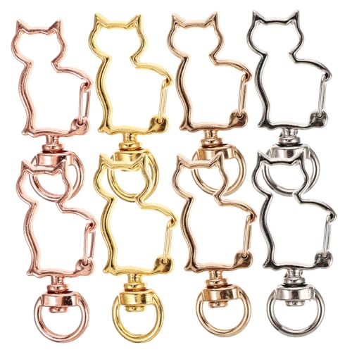 DIYEAH 20 Stück Katzenförmige Federclips Schlüsselanhänger DIY Metall Schnapphaken Langlebige Schlüsselring Zubehör für Bastelprojekte und Schmuckaccessoires Gold Silber und Roségold von DIYEAH