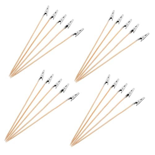 DIYEAH 20 Stück Krokodilklemme Krokodilclips langschwänziger Clip groß Hobby Schließe visitenkarten halterung airbrush halterung Memohalter Zubehör für Malwerkzeuge Bastel-Malclip Holz von DIYEAH