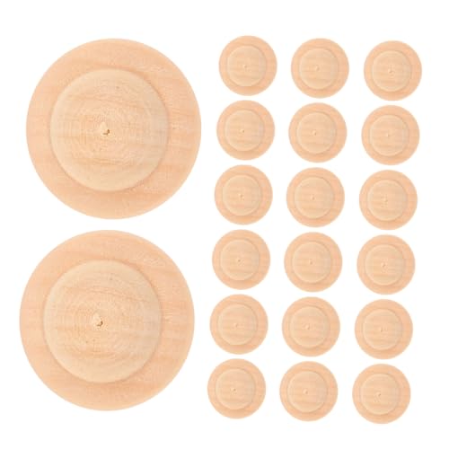 DIYEAH 20 Stück Marionettenhut Diy-graffiti-material Unfertiger Holzpflockhut Puppenhut-ornament Aus Holz Peg Dolls Unvollendete Mütze Blanko-peg-puppenhut Puppenhut Bemalen Hölzern Khaki von DIYEAH