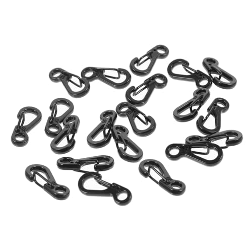 DIYEAH 20 Stück Mini Karabiner Clips Zinklegierung Schnappverschluss Kleine Karabinerhaken für Schmuck Schlüsselanhänger Outdoor und Campingbedarf Schwarz von DIYEAH