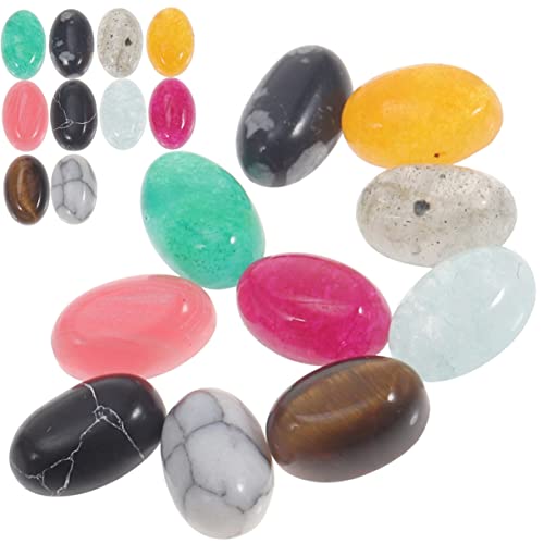 DIYEAH 20 Stück Oblate Kuppel groß Perlen für Perlenarmband-Herstellungsset für Cabochon für den einzug slico hochstihl Flatback-Stein dekorativer Naturstein Jade von DIYEAH