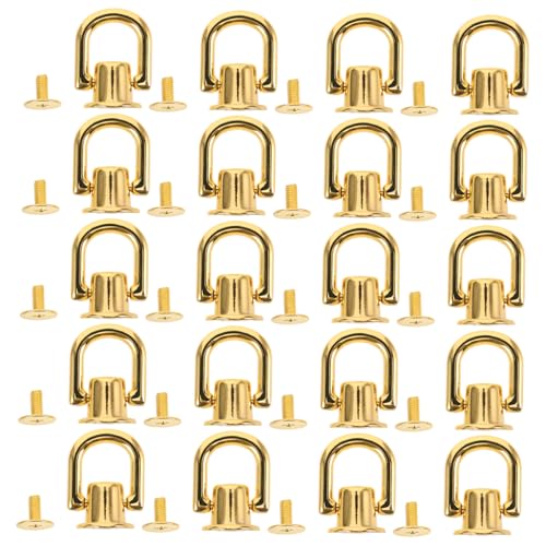 DIYEAH 20 Stück Ohrschnallenschrauben Geldbörsengurtnieten Geldbörsenbeschläge Nieten Ohrstecker Schmuckherstellungskette Goldene Kugelnieten Bastelkugeln Knöpfe Goldene von DIYEAH