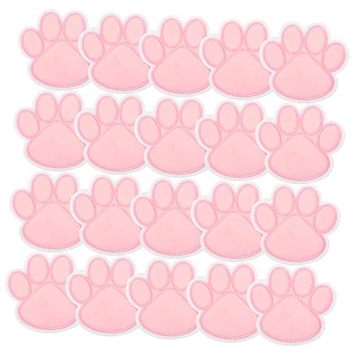 DIYEAH 20 Stück Patch Flecken Hund Pfotenpflaster Flicken Nähen Welpe Nicht Klein Hosenflicken Haustiere Groß Aufnäher Nähen Dekoration Mit Kleiderapplikationen Kleidung Stoff Rosa von DIYEAH