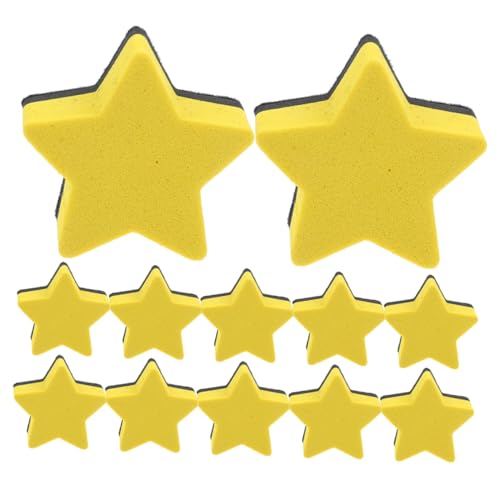 DIYEAH 20 Stück Pentagramm-Radiergummi Whiteboard-Zubehör Radiergummis für weiße Tafeln Radiergummis zum Trockenlöschen tragbarer Trockenlöscher Filzstoff Yellow von DIYEAH
