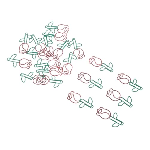 DIYEAH 20 Stück Rosen Papierklammern Lustige Büroklammern für Frauen Dekorative Clips für Hochzeit Schule und Büro Praktische Dokumentenorganisation von DIYEAH