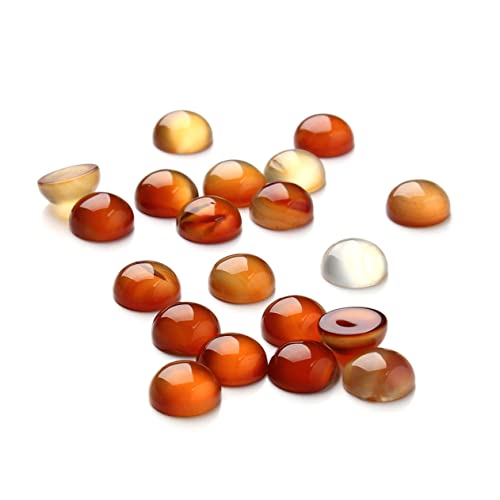 DIYEAH 20 Stück Rote Karneol Cabochons für Schmuck Basteln Selbstklebende Rundsteine für DIY Schmuckdesign Uhren und Dekorationen von DIYEAH