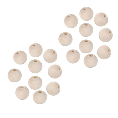 DIYEAH 20 Stück Runde Holzperlen Kreative Diy Bastelzubehör für Armbänder Schmuck und Dekoration Natürlichem Holz für Persönliche Projekte und von DIYEAH