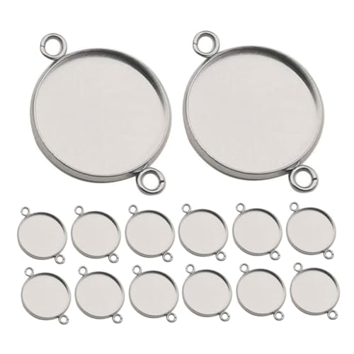 DIYEAH 20 Stück Teiliges Cabochon Fassungen Runde Schmuckanhänger mit Doppelösen Robuste Diy Schmuckverbinder für Ohrringe Armbänder Halsketten Schlüsselanhänger DIYEAH 20 Stück Teiliges Cabochon Fassungen Runde Schmuckanhänger mit Doppelösen Robuste Diy Schmuckverbinder für Ohrringe Armbänder Halsketten Schlüsselanhänger von DIYEAH