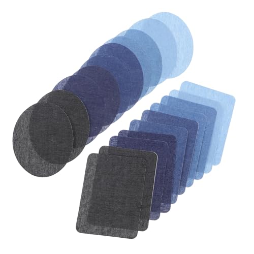 DIYEAH 20 Stück Teiliges Denim Bügelflicken Ovale Rechteckige Selbstklebende Stoffapplikationen Bestickte Ellbogen Knieflicken Langlebig für Jeansreparatur und Kreative Kleidung DIYEAH 20 Stück Teiliges Denim Bügelflicken Ovale Rechteckige Selbstklebende Stoffapplikationen Bestickte Ellbogen Knieflicken Langlebig für Jeansreparatur und Kreative Kleidung von DIYEAH