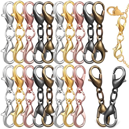 DIYEAH 20 Stück Teiliges Doppel karabinerverschluss Hochwertiger Zinklegierung Langlebig und Farbbeständig Schmuckverlängerung für Halsketten und Armbänder Vielseitig für DIY von DIYEAH