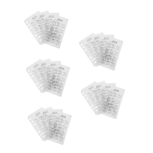 DIYEAH 20 Stück Teiliges Kalender Ringbuch Einlagen Matte Kunststoff Trennblätter Flexibel Nachfüllbar DIY Planer Zubehör für Büro Schule und Zuhause von DIYEAH
