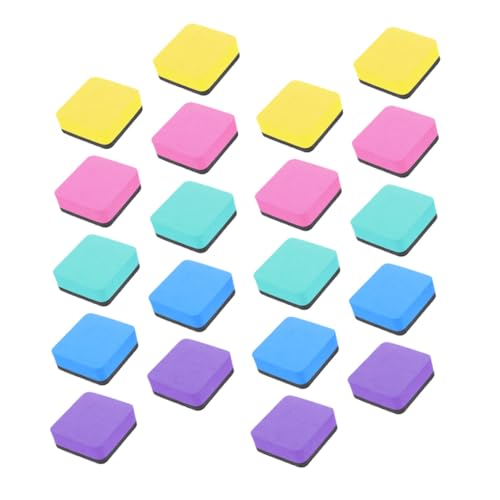 DIYEAH 20 Stück Teiliges Magnetisches Whiteboard Radiergummi Bunte Mini-tafelschwämme Leicht Langlebig und Tragbar Schnelles Trockenlöschen für Lehrer Schüler Büro und Klassenzimmer von DIYEAH
