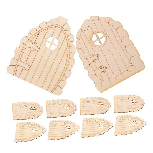 DIYEAH 20 Stück Teiliges Mini holz feentüren für Feengarten Unvollendete DIY miniatur gartentüren Natürliche Holzornamente Einzigartige Dekoration für Gartenbäume und Feenhäuser von DIYEAH