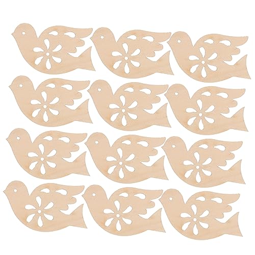 DIYEAH 20 Stück Unvollendete Holz Friedenstauben Bastelholzscheiben Diy Holzfiguren für Kreative Malprojekte Handgefertigte Ornamente für Feste und Dekorationen von DIYEAH