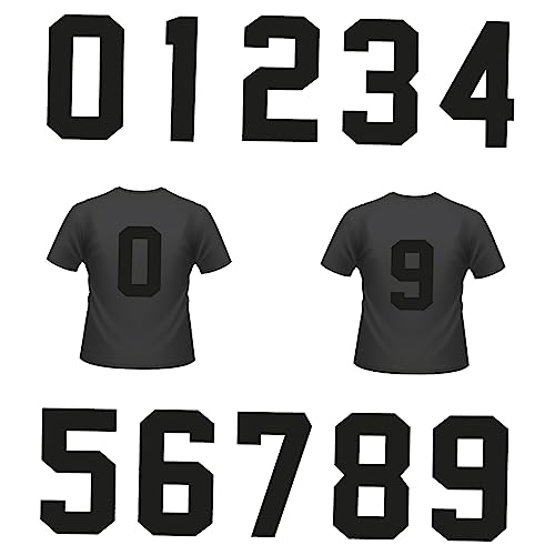 DIYEAH 20 Stück Wärmeübertragungs Sticker für Kleidung Schwarze Digitale Muster Waschbare Aufbügelzahlen für T Shirts Jeans Taschen Diy Bastelzubehör von DIYEAH