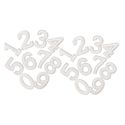 DIYEAH 20 Stück Weiße Aufnäher Zum Aufbügeln Auf Vliesstoff Kunststoff Buchstaben Und Zahlen Strass Transfer DIYEAH 20 Stück Weiße Aufnäher Zum Aufbügeln Auf Vliesstoff Kunststoff Buchstaben Und Zahlen Strass Transfer von DIYEAH