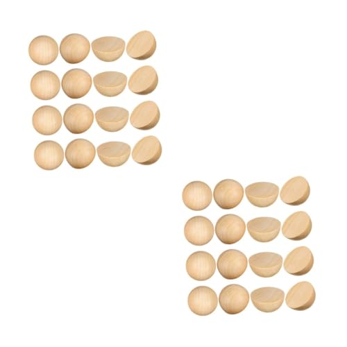 DIYEAH 200 Stck. Kleine Halbe Holzkugeln Naturbelassen zum Basteln DIY Holz Halbkreise für Heimdeko Partyhandwerk und Kreative Projekte von DIYEAH