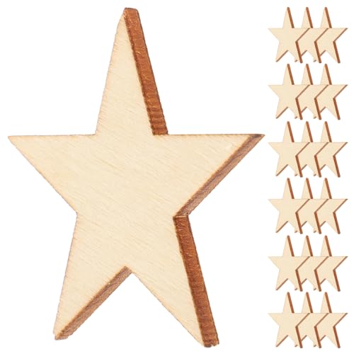 DIYEAH 200 Stk Holzspäne zum Basteln Holzdekoration für Partys unfertige Sternausschnitte Sterne leerer Sternausschnitt Sterne basteln unvollendete Holzausschnitte Hölzern von DIYEAH