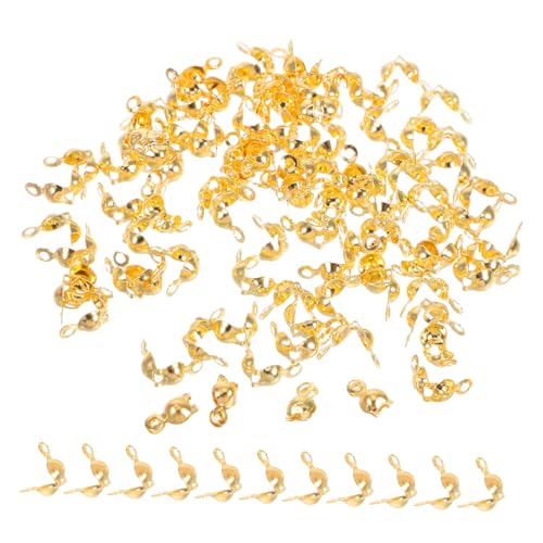 DIYEAH 200 Stück Faltbare Quetschperlen für DIY Schmuck Endkappen für Armbänder Sichere Befestigung für Schmuckherstellung Goldfarben von DIYEAH