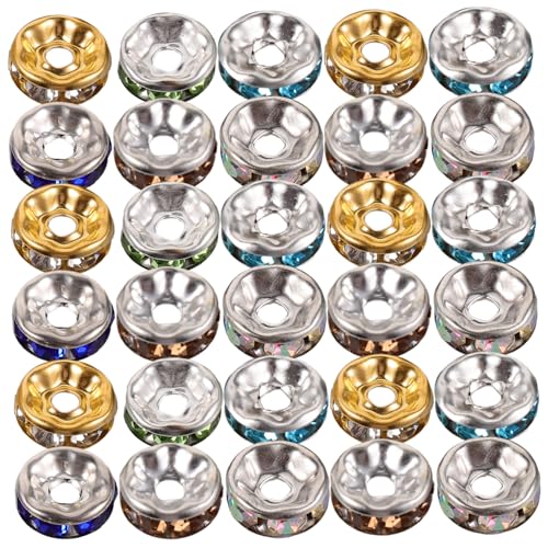 DIYEAH 200 Stück Glaskristall Spacer Perlen mit Strass für Schmuckherstellung Mischfarben Lose Bastelperlen für Armbänder und Diy Projekte DIYEAH 200 Stück Glaskristall Spacer Perlen mit Strass für Schmuckherstellung Mischfarben Lose Bastelperlen für Armbänder und Diy Projekte von DIYEAH