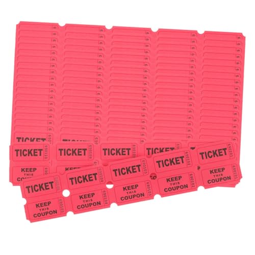 DIYEAH 200 Stück Los Tickets in Großen Mengen Sortiert Rosa Tickets Karten Für Eine Karnevalsparty Festival Spendenkarten Partykarten Tickets Etiketten Nummeriert Farbig Bitte Rot Papier von DIYEAH