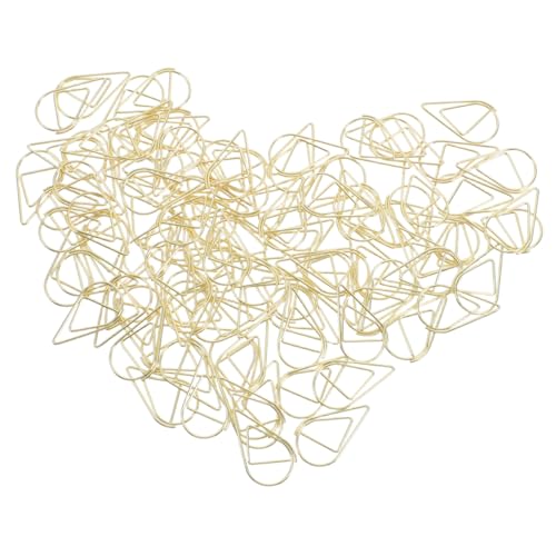 DIYEAH 200 Stück Mini Goldene Wasser Tropfen Büroklammern Kleine Metallklammern für Papier Lesezeichen zum Organisieren von Dokumenten Fotos und Bastelarbeiten Kratzfest und Robust von DIYEAH