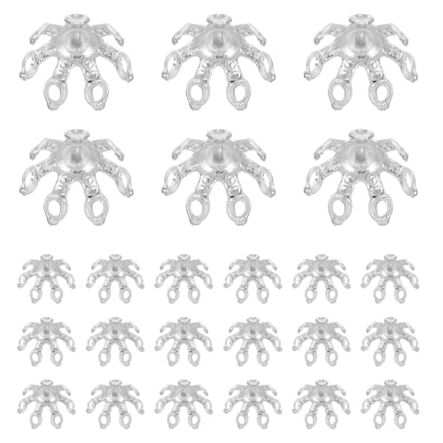 DIYEAH 200 Stück Perlenkappen in Blumenform aus Messing – Metall-Abstandshalter-Ornamente – Schmuck-Filigran-Charm-Kappe für Armbänder, Halsketten, Ohrringe, DIY-Kunsthandwerk von DIYEAH