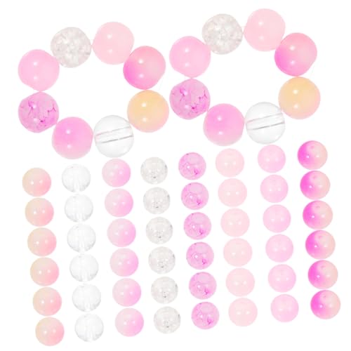 DIYEAH 200 Stück Popping-Perlen aus Glas Perlen für Schmuckhersteller runden runde lose Perlen Halskette Perlen Loch bastelzeug handwerkskunst beads Glasperlen für DIY Schmuckperlen Rosy von DIYEAH