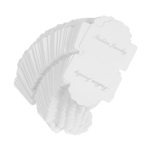 DIYEAH 200 Stück Schmuck Verpackungskarten Weiße Faltkarten für Armbänder und Haargummis Personalisierbare Karten für Diy Schmuck Robustes Material von DIYEAH