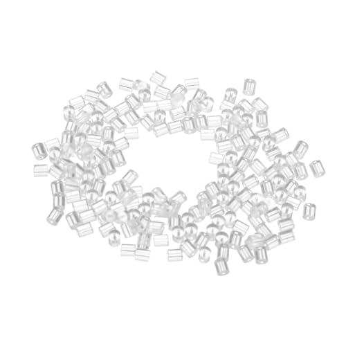 DIYEAH 200 Stück Transparente Ohrstecker Stopper für Diy Schmuck Rutschfeste Ohrstecker Verschlüsse Zylindrische Silikon Ohrstöpsel Kompatibel mit Verschiedenen Ohrsteckern für Kreative von DIYEAH