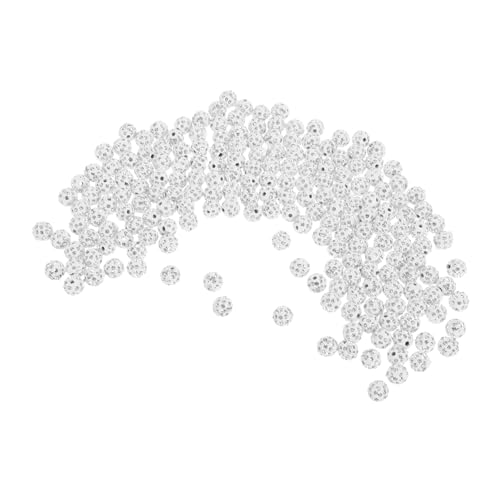 DIYEAH 200 Stück Weiße Strass Spacer Perlen aus Polymer Clay Schimmernde Disco Kugeln für DIY Armband Schmuckherstellung Vielseitige Bastelperlen für Halsketten und Ohrringe DIYEAH 200 Stück Weiße Strass Spacer Perlen aus Polymer Clay Schimmernde Disco Kugeln für DIY Armband Schmuckherstellung Vielseitige Bastelperlen für Halsketten und Ohrringe von DIYEAH