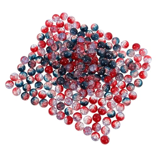 DIYEAH 200 Stück runde Glasperlen – 10 mm Crackle-Abstandsperlen für selbstgemachten Schmuck – Bastelanhänger für Armbänder, Halsketten und Ohrringe – Zubehör für Perlen aus Crackle-Glas von DIYEAH