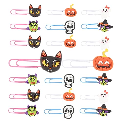 DIYEAH 20Stücke Halloween Büroklammern Wiederverwendbare Lesezeichen Form von Schädeln für Dekoration und Sicher und Langlebig für Halloween Events DIYEAH 20Stücke Halloween Büroklammern Wiederverwendbare Lesezeichen Form von Schädeln für Dekoration und Sicher und Langlebig für Halloween Events von DIYEAH