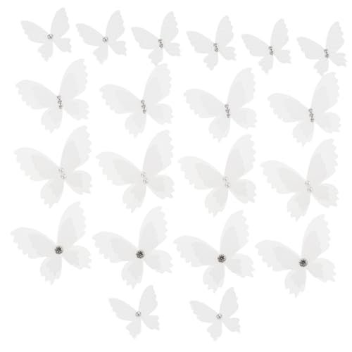 DIYEAH 20Stücke Schmetterlinge Applikationen Organza Doppellagige Patches für DIY Kleidung Taschen und Kunsthandwerk Dekoration für Hochzeiten und Besondere Anlässe von DIYEAH