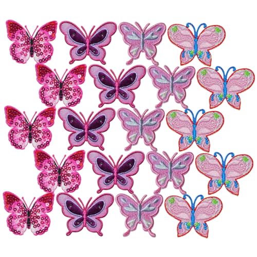 DIYEAH 20Stücke Schmetterlings Patches für DIY Projekte Verschönerung für Kleidung Hüte und Taschen Selbstklebend für Reparaturen und Kreative Designs von DIYEAH