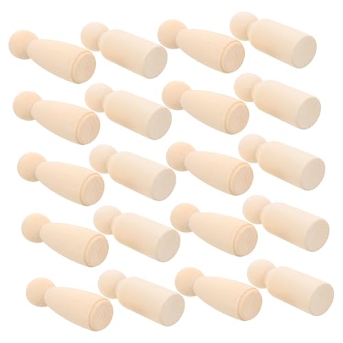 DIYEAH 20Stücke Unlackierte Holzfiguren für DIY Projekte Jungen und Handgefertigtes Holzspielzeug für Basteln von DIYEAH