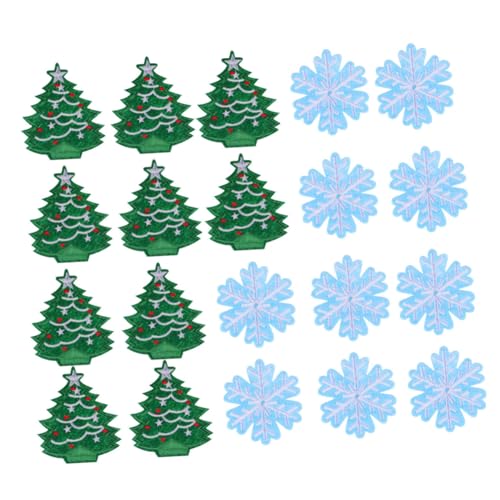 DIYEAH 20Stücke Weihnachtsbaum Patches Gestickte Applikationen für Kleidung Weihnachtselemente für Festliche Dekoration und DIY Projekte Langlebig und Sicher von DIYEAH