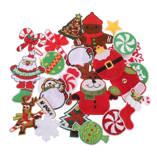 DIYEAH 23 Stück Teiliges Weihnachts Patches mit Schneemann-motiven zum Aufbügeln und Aufnähen Langlebige Applikationen für Kleidung Taschen und Heimtextilien Festliche Dekoration von DIYEAH