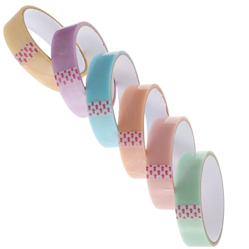 DIYEAH 24 Rollen klebriges dekoratives Klebeband Kugelrollband bonbonfarbenes Klebeband Farbbandball bunte Klebebänder farbiges Band Handwerksbedarf Plastik von DIYEAH
