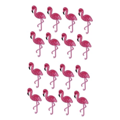DIYEAH 24 Stck. Teiliges Flamingo Stickerei Aufnäher Modische Bügelflicken für Kleidung Jeans Taschen DIY Applikationen Farbenfrohe Stoffpatches für Kleidung und Accessoires von DIYEAH