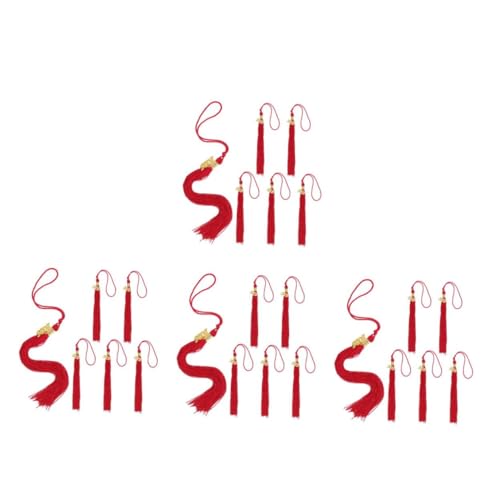 DIYEAH 24 Stck. Teiliges Graduation Cap Tassel Anhänger Einfache Befestigung Vielseitig für Abschlussfeier Party Prom Roter Abschlusshut Quaste für Festliche Dekoration von DIYEAH