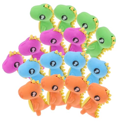 DIYEAH 24 Stück Dinosaurier Radiergummi Dinosaurier- Dinosaurierfiguren geformt erasers for schulsachen gummibierchen Radiergummis für Mini -Tierrotler Plastik von DIYEAH