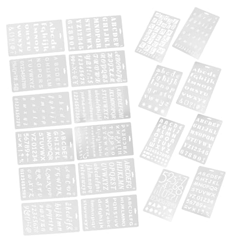 DIYEAH 24 Stück Malvorlage Briefe Alphabet Buchstabenschablonen Zum Malen Buchstabennummer Vorlage Vinyl Buchstabenschablonen Groß Für Malerei Schmücken Hohle Vorlagen Wände Plastik von DIYEAH