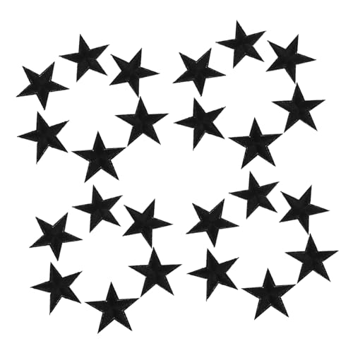 DIYEAH 24 Stück Pentagramm-patch Gestickte Patches Zum Aufbügeln Fünfzackiger Stern-stickaufnäher Gestickte Flicken Zum Aufbügeln Sterne Bügelflicken Sterne-stickerei Polyester Black von DIYEAH