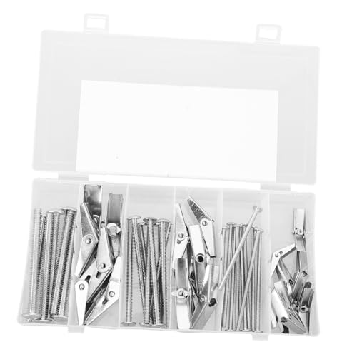 DIYEAH 24 Stück Schirmeisenflugzeug Toilettenflügelmutter Verankerung Schwerer Duty Schraubanker Trockenbau-clips Metall -trockenbau - Wand-wc-ankerbolzen Silver Kohlenstoffstahl von DIYEAH