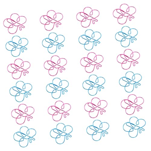 DIYEAH 24 Stück Schmetterling Form Papierclips Bunte Metall Lesezeichen für Büro und Schule Dekorative Büroklammern für Notizbücher und Journale Funktionale und Kreative Organizer von DIYEAH