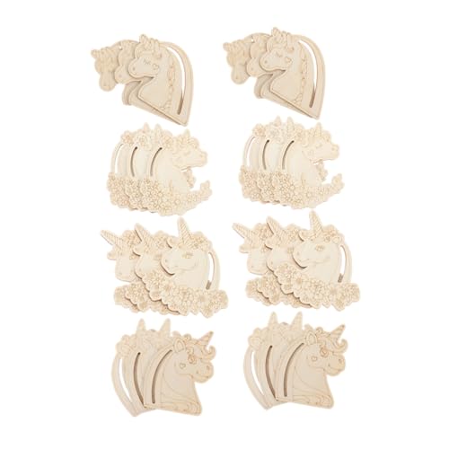 DIYEAH 24 Stück Teiliges DIY Holzscheiben Unvollendete Holzfiguren zum Bemalen Bunte Einhorn Holzstücke für Kreative Bastelprojekte Sichere Holzmaterialien für Personalisierte von DIYEAH