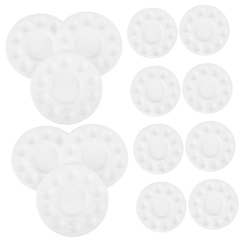 DIYEAH 24 Stück Teiliges Rundes Farbmisch mit Mulden Leichte Kunststoffpalette für Aquarell Acryl und Ölfarben Tragbar und Einfach zu Reinigen für DIY Kunst und Studio Malerei von DIYEAH